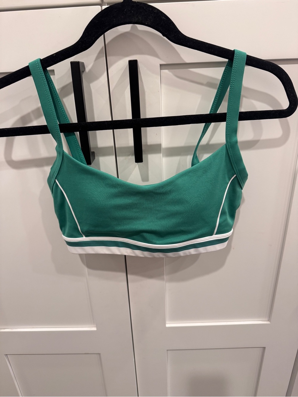 Wilo the label Green Piped Sports Bralette with white piping